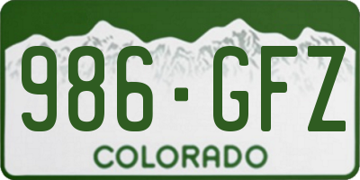 CO license plate 986GFZ