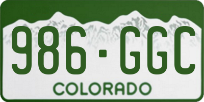 CO license plate 986GGC