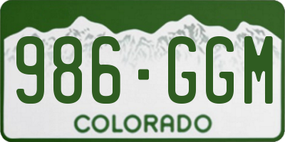 CO license plate 986GGM