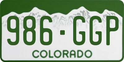 CO license plate 986GGP