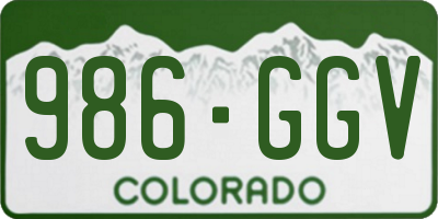 CO license plate 986GGV