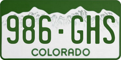 CO license plate 986GHS