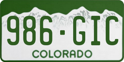 CO license plate 986GIC