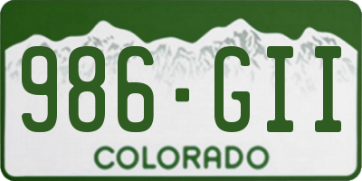 CO license plate 986GII