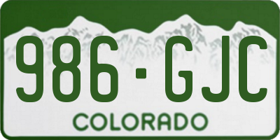 CO license plate 986GJC