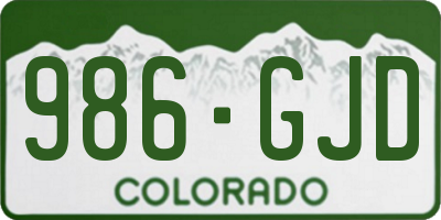 CO license plate 986GJD