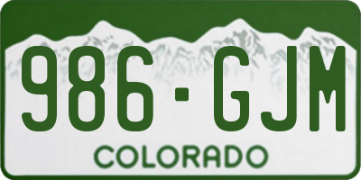 CO license plate 986GJM