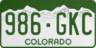 CO license plate 986GKC