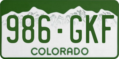CO license plate 986GKF