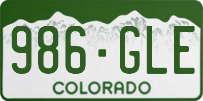 CO license plate 986GLE