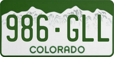 CO license plate 986GLL