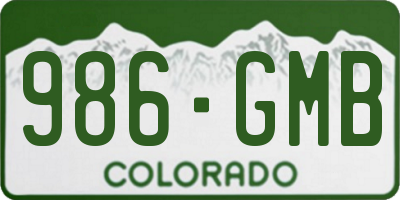 CO license plate 986GMB