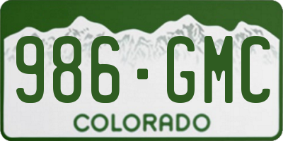 CO license plate 986GMC