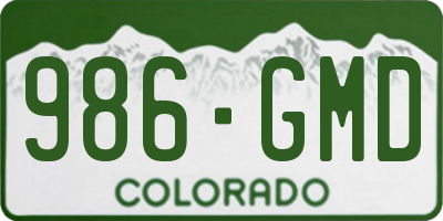 CO license plate 986GMD
