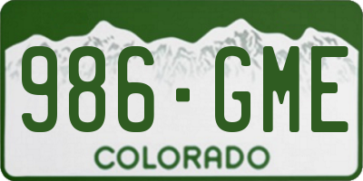 CO license plate 986GME