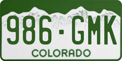 CO license plate 986GMK