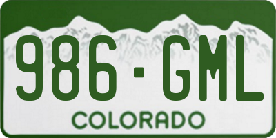 CO license plate 986GML