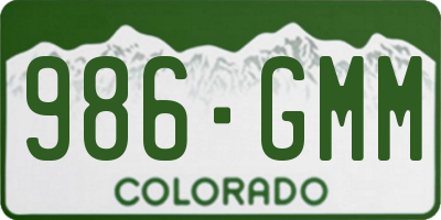 CO license plate 986GMM