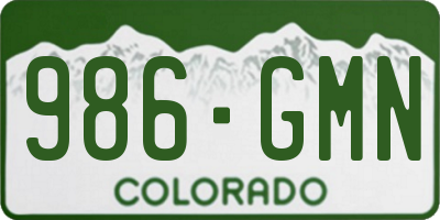 CO license plate 986GMN