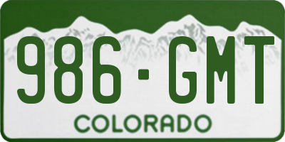 CO license plate 986GMT