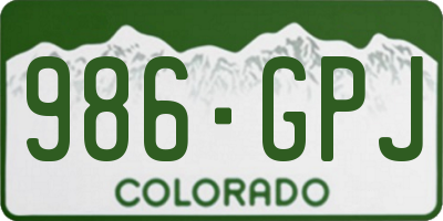 CO license plate 986GPJ