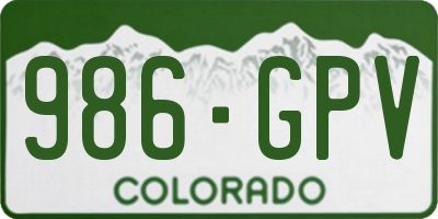 CO license plate 986GPV