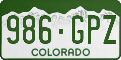 CO license plate 986GPZ