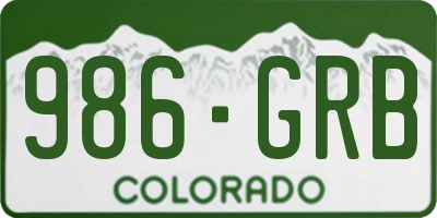 CO license plate 986GRB
