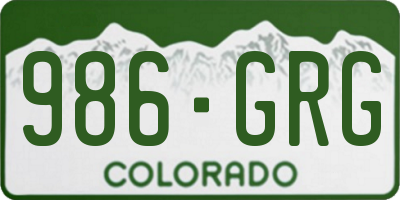 CO license plate 986GRG