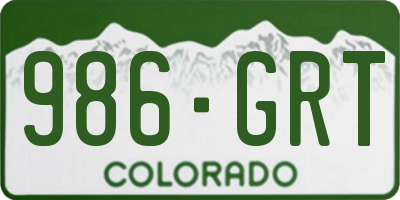 CO license plate 986GRT