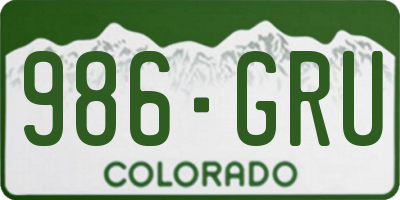 CO license plate 986GRU