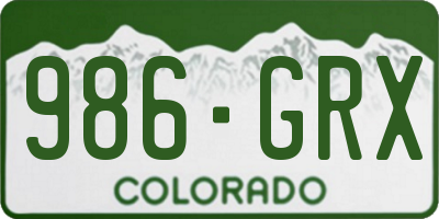 CO license plate 986GRX