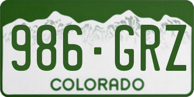 CO license plate 986GRZ