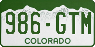 CO license plate 986GTM
