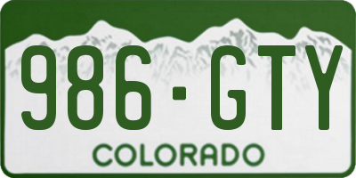 CO license plate 986GTY
