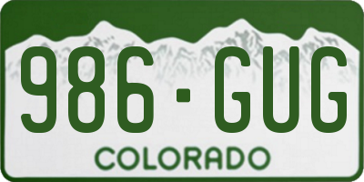 CO license plate 986GUG