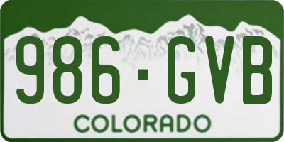 CO license plate 986GVB