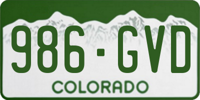 CO license plate 986GVD