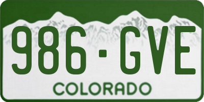 CO license plate 986GVE