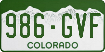 CO license plate 986GVF