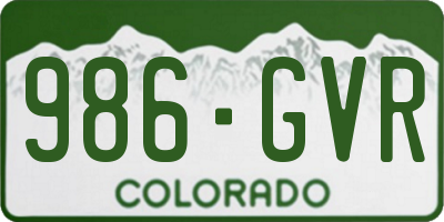 CO license plate 986GVR