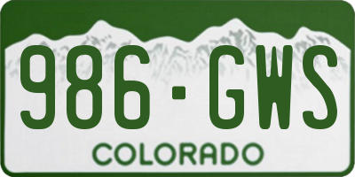 CO license plate 986GWS