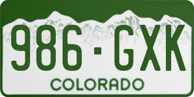 CO license plate 986GXK