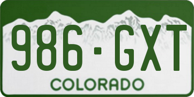 CO license plate 986GXT