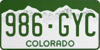 CO license plate 986GYC