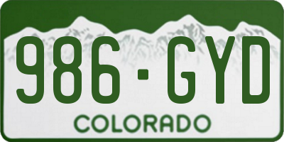 CO license plate 986GYD
