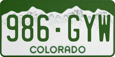 CO license plate 986GYW