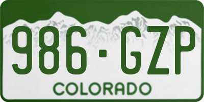 CO license plate 986GZP