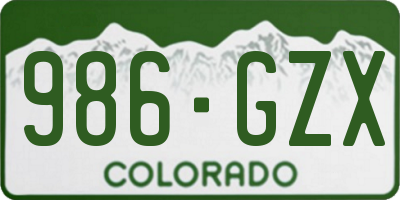 CO license plate 986GZX