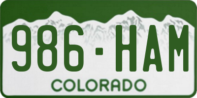 CO license plate 986HAM